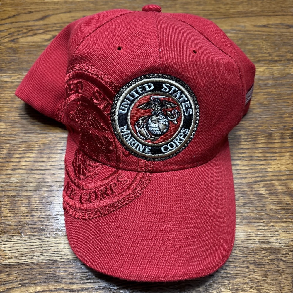 Official US Marine Corps Baseball Cap Hat‎ Red Embroidered